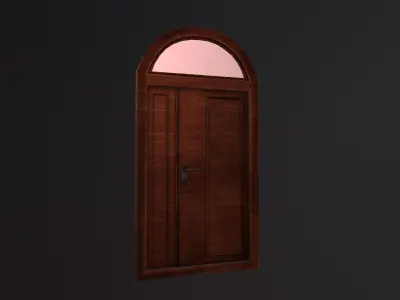 Simple Wooden Door Free low-poly 3D model