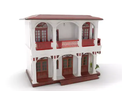 Classic Colonial House model pack Low-poly 3D model