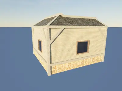 wood House01 Free low-poly 3D model
