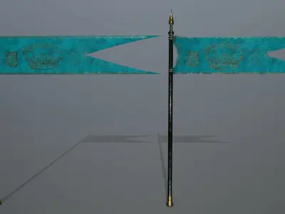 flag set 2 flags of kazakhstan dynasty Low-poly 3D model