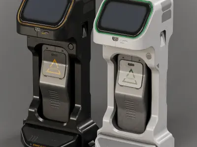 Sci-fi Console Station V3 PBR Low-poly 3D model