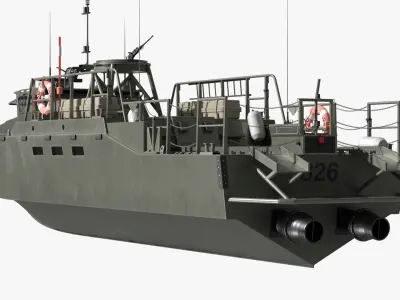 Sweden CB90 Class Combat Boat Rigged for Maya 