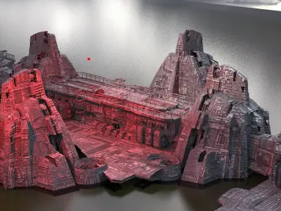 Sci Fi Research base Exterior 1 3D model