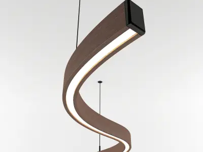 Wooden Lighting Pendant-01 Free low-poly 3D model