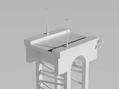 Stone Classic Bridge Low-poly 3D model