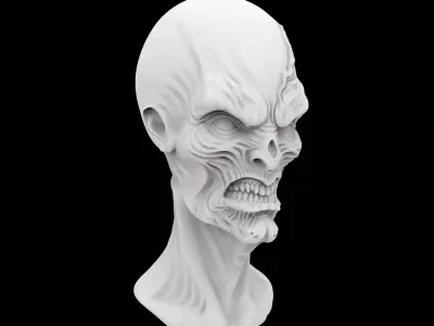 Alien King Bust 3D Print Model 3D print model