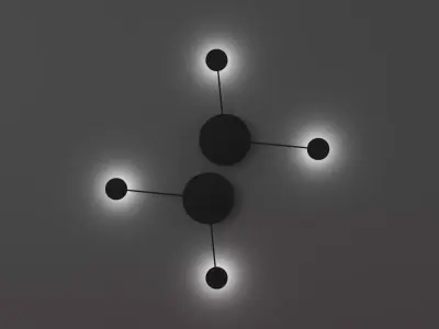 Loft wall lamp made of matte plastic and metal Low-poly 3D model