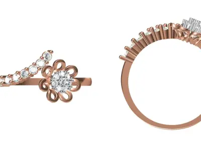 Light Weight Wedding Engagement Women Ring STL JCD Details 3D print model