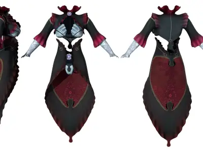 Cosplay Shell Outfit Low-poly 3D model