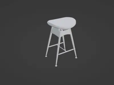 Barstool Circle Low-poly 3D model