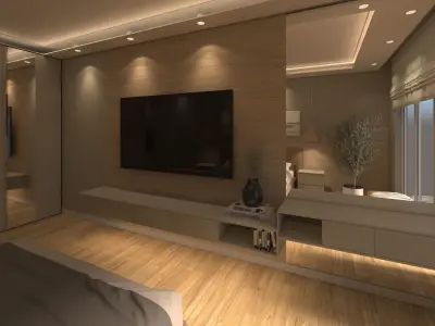 Modern Bedroom Interior 3dmax  Free low-poly 3D model