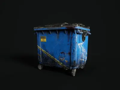 Dumpster trash can Low-poly 3D model purchase