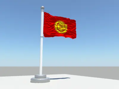 Kyrgyzstan flag 3D model