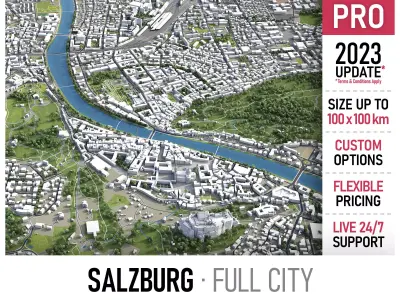 Salzburg Low-poly 3D model