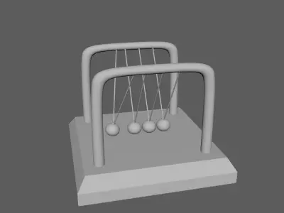 Table Pendulum  Newton Balls Free low-poly 3D model