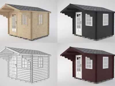 Wooden garden shed3 3D model