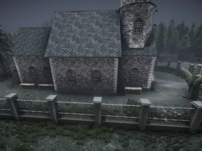 Stone Church Low-poly 3D model