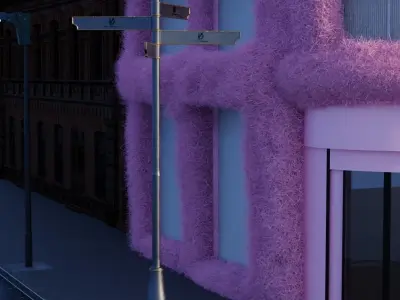 Cuty realistic fur house shop store or mall Low-poly 3D model