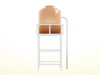 Water Tank Low-poly 3D model