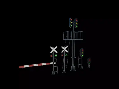 railway signals 3D model