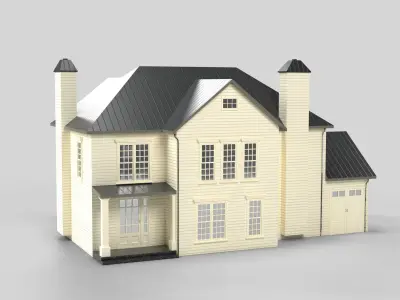 Cottage House Design 17T5 Low-poly 3D model