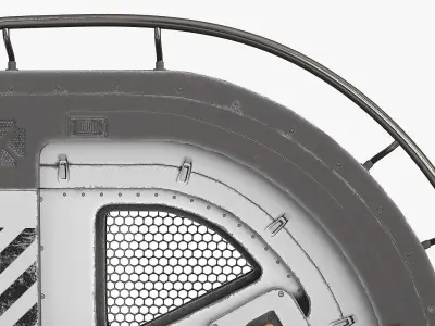 SciFi Bunker Door v4 Low-poly 3D model