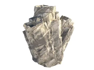 Grey white rock Low-poly 3D model