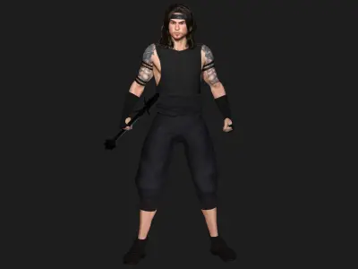 AAA 3D REALISTIC ASIAN CHINESE MALE CHARACTER - FIGHTER  Low-poly 3D model