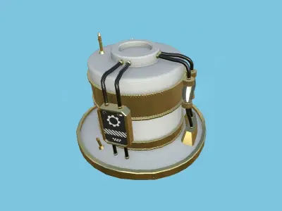 Steampunk Hat 02 White Gold - SciFi Character Design Low-poly 3D model