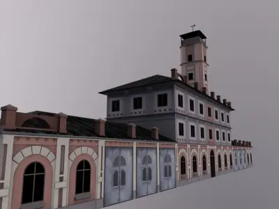 Fire Station 818 polygons High Quality Game Ready Low-poly 3D model