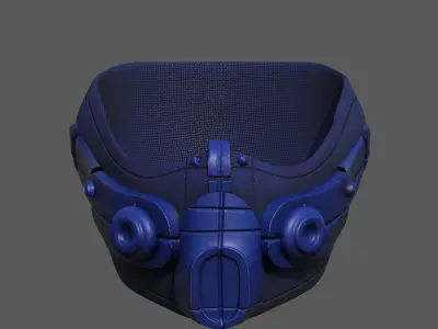 Gas mask respirator scifi futuristic 3d model  Low-poly 3D model 16