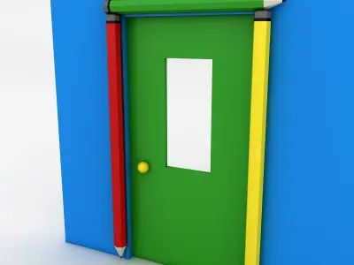 Kindergarten Door Low-poly 3D model
