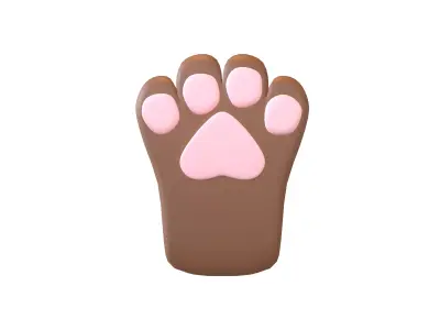 Cat Paw Glove v1 002 Low-poly 3D model