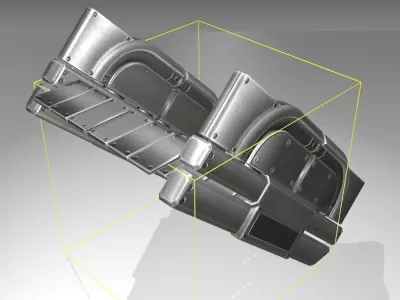 Futuristic Stairs - 23 - Basic Textures Low-poly 3D model