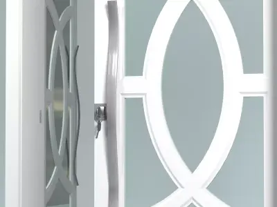 Double Front Doors 3D Model 3D model