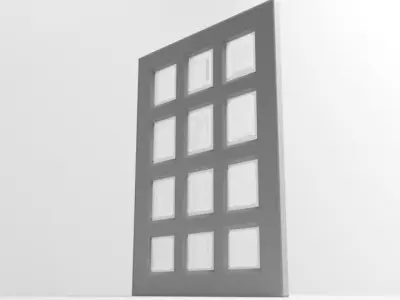 Window 4 door with squares 3D model