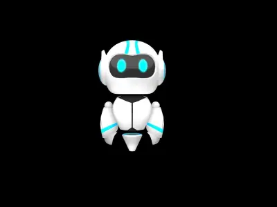  low polygon robot with bone binding Low-poly 3D model