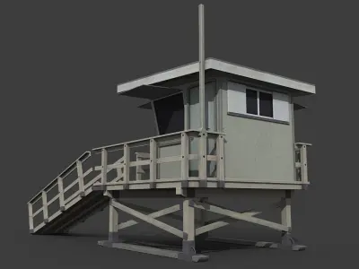 Lifeguard Tower Low-poly 3D model