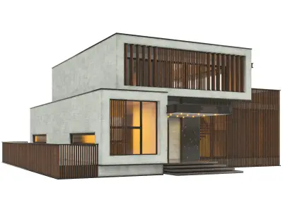 Exterior White Villa 3D model