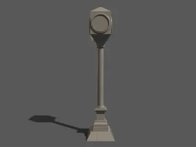 town clock pbr materials Low-poly 3D model