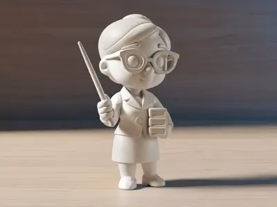 Cartoon Teacher 3D Printable 3D print model