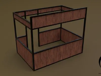 Stall stand Set 4M1T 03 R Low-poly 3D model