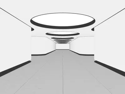 Futuristic Hallway 001 UE4 3D model