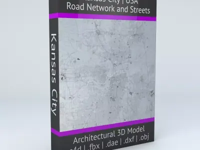 Kansas City Road Network and Streets 3D model