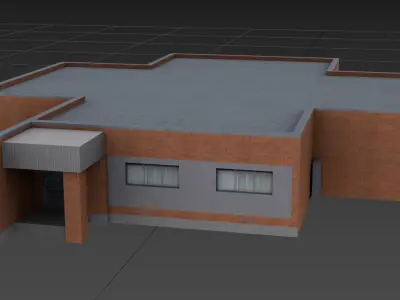 Soviet Utility Brick Buildings Free low-poly 3D model