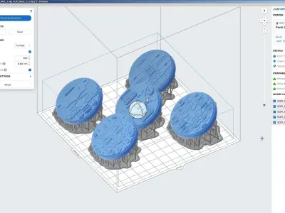 PACK 1 - 10 SCIFI MINIATURE BASES 50mm 3D Print Ready  3D print model
