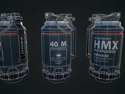 Scifi Grenade Low-poly 3D model