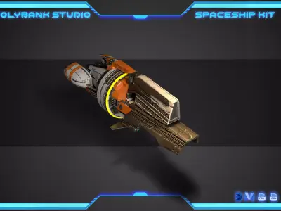 PolyBank Spaceship N08 Low-poly 3D model