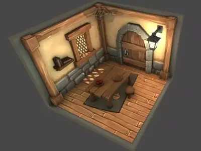 Interior house  style cartoon Free 3D print model