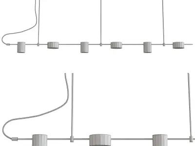 Counterpoint 6 Light Led Linear Pendant 3d model Low-poly 3D model
